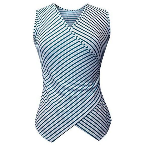 Striped Sleeveless Wrap Top - Picture 5 of 8